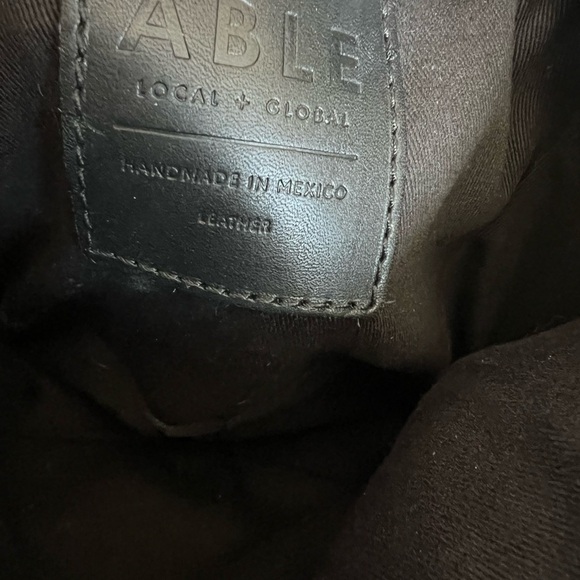 ABLE Cecilia Crossbody Bag Black Genuine Leather Adjustable Strap Retails $168 - Picture 6 of 10